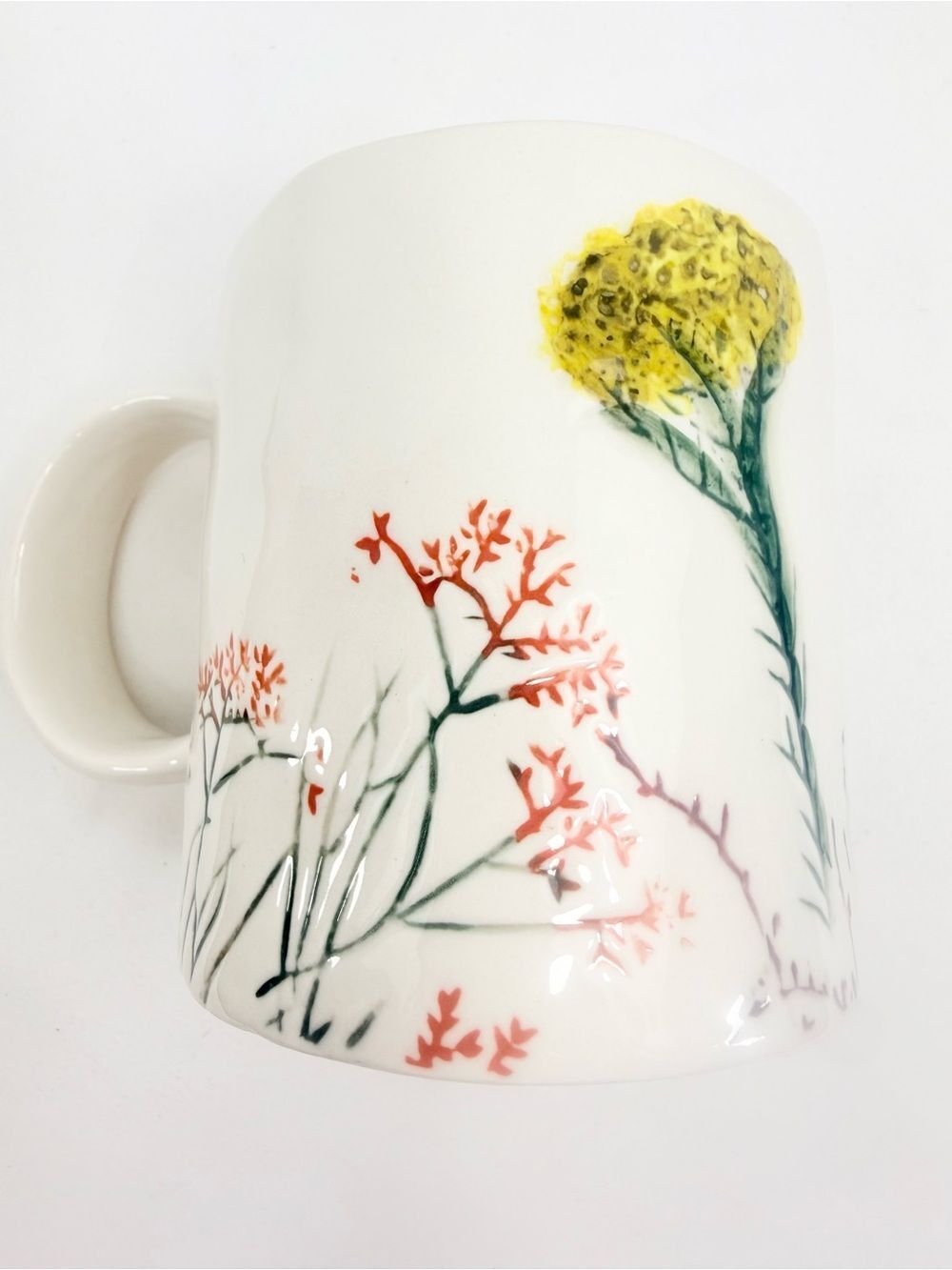 Anthropologie DAGNY Monogram Initial Letter C Textured Botanical Ceramic Mug - Picture 8 of 14